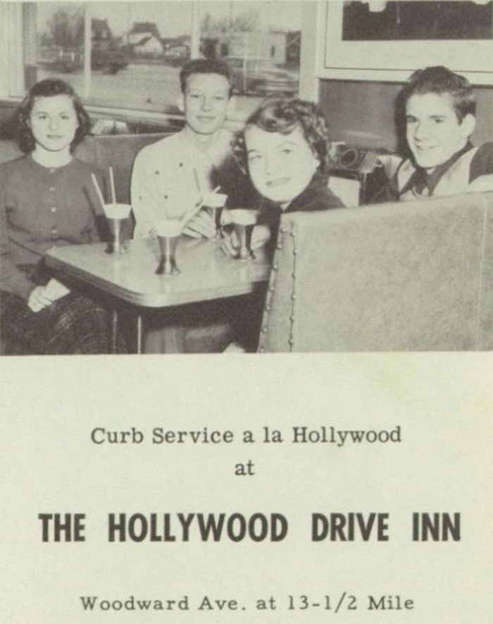 Teds Hollywood Drive Inn - Vintage Yearbook Add Early 1950S